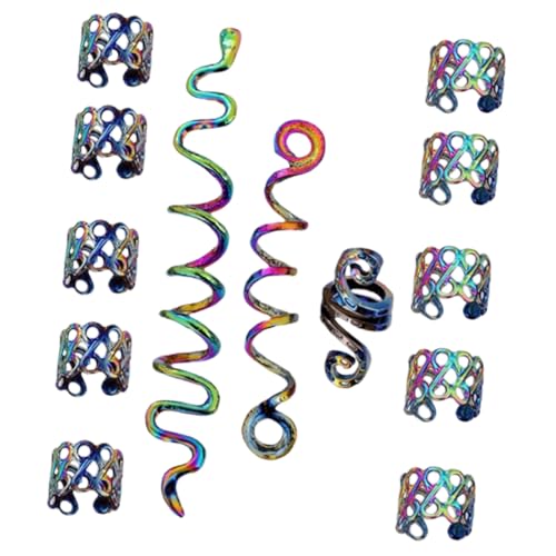 SAFIGLE Dreadlock Haarschmuck Satz Spiralclips für Zöpfe Metall Haarringe für Dreadlock Zubehör Haaraccessoires für Flechtfrisuren von SAFIGLE