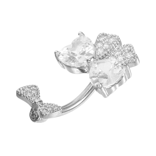 SAFIGLE Edelstahl Bauchnabelpiercing mit Funkelnder Schleifenform Hautfreundlich Langlebig Einfach zu Tragen Stilvoller Körperschmuck für Damen und Mädchen Vielseitiges Nabelring von SAFIGLE