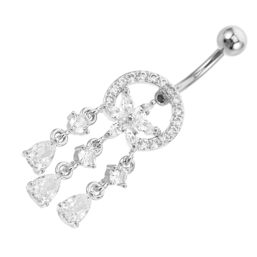 SAFIGLE Edelstahl Bauchnabelring Design Modisches Piercing Schmuck für Damen Robust Verschleißfest für Party Urlaub Alltag von SAFIGLE
