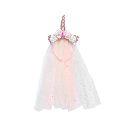 SAFIGLE Einhorn Haarreif Für Mädchen Süßes Schleier-design Verziertes Haaraccessoire Für Partys Feiertage Und Alltagsgebrauch von SAFIGLE