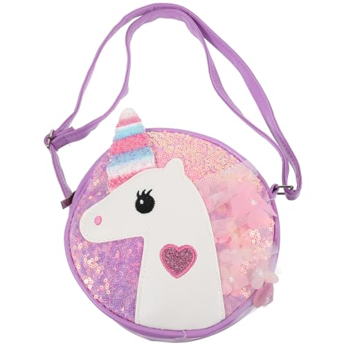 SAFIGLE Einhorn Handtasche Für Mädchen Umhängetasche Mit Pailletten Geldbörse Für Kleine Mädchen Kindergeldbörse Einhorngeldbörse von SAFIGLE