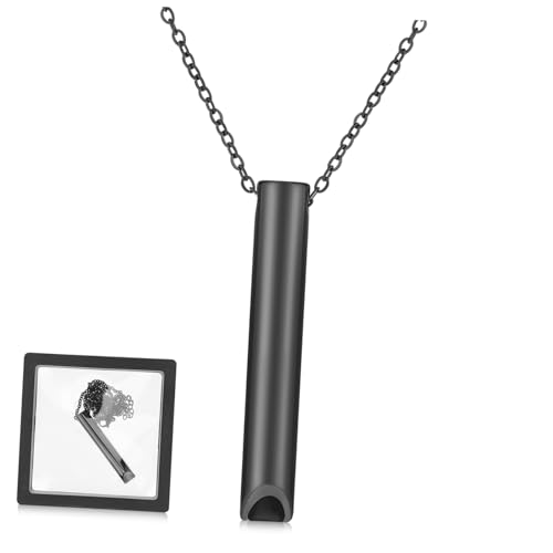 SAFIGLE Einstellbare Edelstahlkette mit Titanium Anhänger Leichtes Komfortables Atemkontroll Schmuckstück für Frauen Vielseitig Tragbare Achtsamkeits und Yoga Halskette Geschenkbox von SAFIGLE