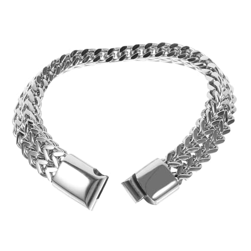 SAFIGLE Einstellbares Edelstahl Herren Armband mit Sechseckigem Schliff Offenes Design Hip Hop Bangle mit Personality Lock Clasp Robustes Titanstahl Schmuckstück SAFIGLE Einstellbares Edelstahl Herren Armband mit Sechseckigem Schliff Offenes Design Hip Hop Bangle mit Personality Lock Clasp Robustes Titanstahl Schmuckstück von SAFIGLE
