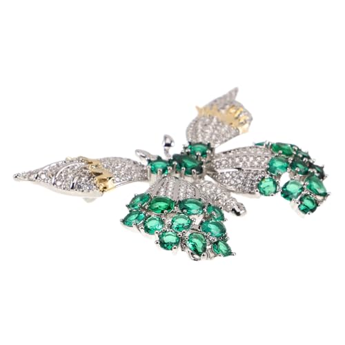 SAFIGLE Schmetterlingsbrosche Mit Bunten Strasssteinen Modisches Schmuck-accessoire Für Damen Für Kleider Pullover Edle Broschennadel Dekorative Brosche Bekleidungsaccessoire von SAFIGLE