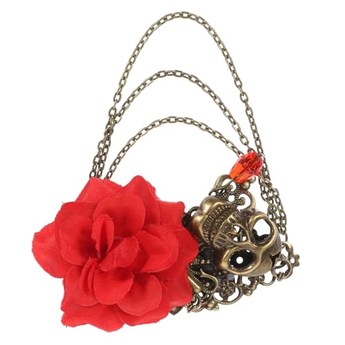 SAFIGLE Einzigartige Skelett-haarnadel Retro-brosche in Rosenform Modeschmuck für Frauen für Halloween-geburtstagsparty von SAFIGLE