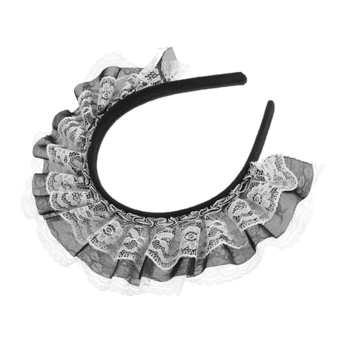 SAFIGLE Elegantes Lolita Spitzenhaarband Dienstmädchen Kostüm Kopfbedeckung Anime Cosplay Haarreifen Kopfbedeckung Haar Accessoires Für Rollenspielpartys Und Den Alltag von SAFIGLE