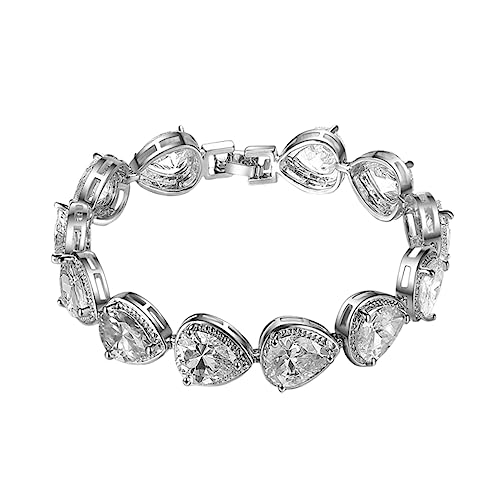 SAFIGLE Elegantes Zircon Armband Damen Transparent Shining Schmuck für Freund Freundin Familie Leichtes Langlebiges Modeschmuckstück Geburtstag von SAFIGLE