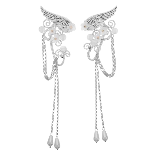 SAFIGLE Elf Ohrmanschetten mit Blüten Quasten design nicht Gepiercte Metallohrringe Komfortable Clip ohrringe für Fantasy Cosplay Elfen Kostümzubehör Geeignet für Hochzeiten und von SAFIGLE