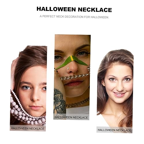 SAFIGLE Extravaganter Halloween Schmuck Schwarze Mehrlagige Übertriebene Schädel Klavikula Halskette Festliche Halsdekoration Robust und für Kostümaccessoires von SAFIGLE