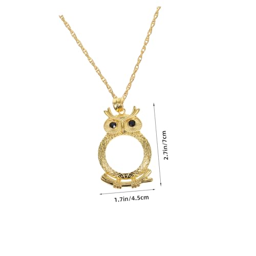 SAFIGLE Fache Vergrößerungslupe Halskette Damen Vintage Metall Anhänger Katzenkopf Eule Design Leselupe Schmuck für Lesen Handwerk Karteninspektion von SAFIGLE