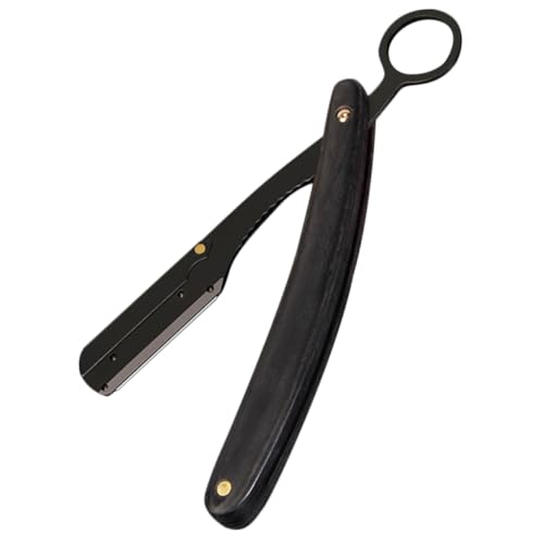 SAFIGLE Faltbarer Manueller Rasierer aus mit Holzgriff Vintage Rasierer für Friseursalons und Zuhause Einfach zu Bedienen für Sanfte Klinge von SAFIGLE