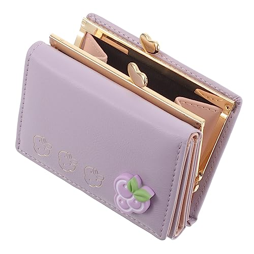 SAFIGLE Kleines Portemonnaie Aus Pu-Material Dreifach Gefalteter Kartenbeutel Geldbörse Für Damen Münzbörse Mit Metallreißverschluss Aufbewahrungstasche Für Karten Und Wechselgeld von SAFIGLE