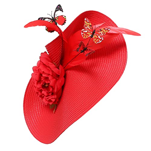 SAFIGLE Fascinator Für Damen Schmetterlings-stirnband Kopfschmuck Für Teepartys Hochzeitshut Stirnband Für Bankette Haarschmuck Aus Stoff Elegante Kopfbedeckung Für Partys von SAFIGLE