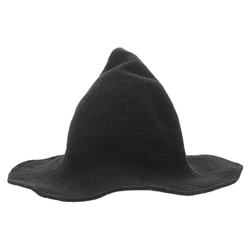 SAFIGLE Halloween Kostüme Kappe Hexenhut in Schwarz Dicken Wollstoff Für Party Cosplay von SAFIGLE