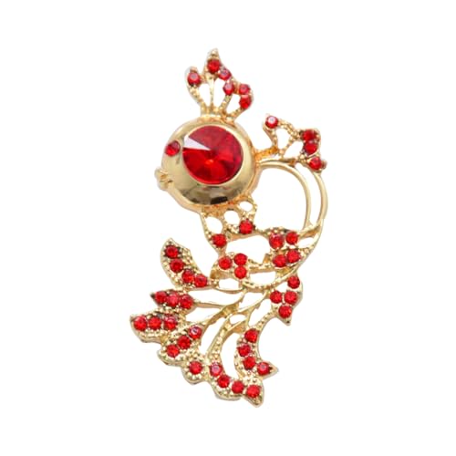 SAFIGLE Kristallbrosche schmuck geschenk brosche Tier-Strass-Brosche Valentinstag Brosche trachtenbrosche Kleidung Brosche Fisch Brosche einfache Anstecknadel Goldfisch Stift Korsage rot von SAFIGLE