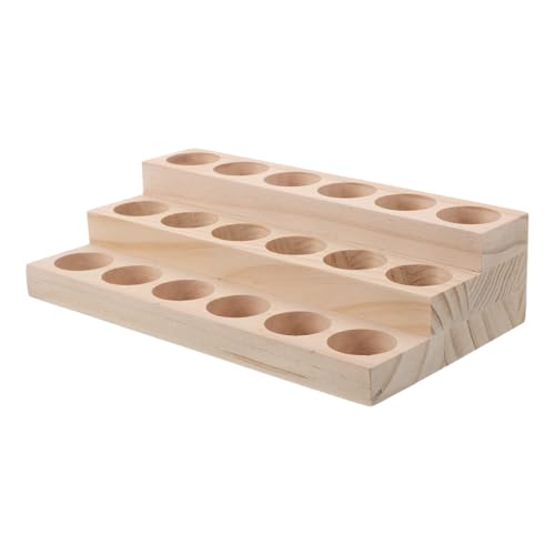 SAFIGLE Flaschen Für Ätherische Öle Aufbewahrungsständer Aus Holz Reisedisplay Präsentationshalter Kosmetik Aromatherapie Organizer Gestell Nagellack Duftbehälter Fasst 18 von SAFIGLE