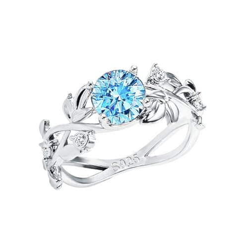 SAFIGLE Frau Fingerring damenringe ringe für frauen kupferschmuck modeschmuck Statement-Ring aus 925er Sterling Zirkonring Schmuckring Frau verlässt Ring Blätter kupfer schmuck Fräulein von SAFIGLE