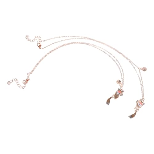 SAFIGLE Freundschafts-halskette Herzpuzzle mit Niedlichem Fuchs Anhänger Magnetisch Leichtes Tier Schmuck für Mädchen Täglicher Gebrauch von SAFIGLE