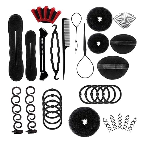 SAFIGLE Frisör Zubehör Mit Haarknoten-maker Haarstyling-tool Chignon-maker Haarflecht-tool Für Frauen Und Mädchen Diy-haarstyling-werkzeuge Aus Kunststoff Geeignet Für Dickes Und von SAFIGLE