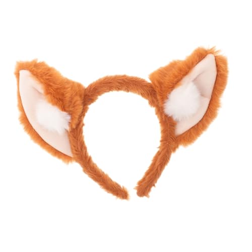 SAFIGLE Fuchsohren-stirnband Für Mädchen Pelziges Haarband Mit Tierohren-design Schickes Stirnband Zum Verkleiden Süßes Kopfschmuck-element Für Partys Und Cosplay von SAFIGLE
