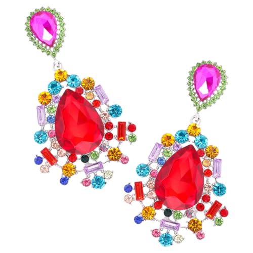SAFIGLE Funkelnde Wasserfall ohrringe Damen Leichtgewichtige Tropfen form Strass Ohrstecker für Hochzeit Bankett und Alltag Stilvolle Offene Schmuckstücke mit Modischem Design von SAFIGLE