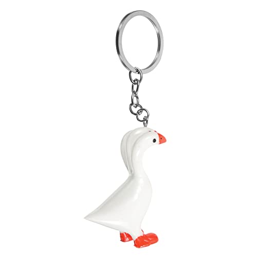SAFIGLE Lustiger Tier-schlüsselanhänger Mit 3-köpfiger Gans Schlüsselanhänger Dekoration Schlüsselzubehör Taschenanhänger von SAFIGLE