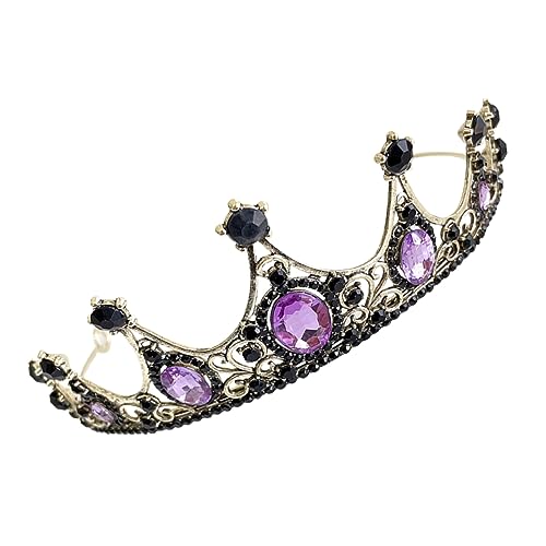 SAFIGLE Geburtstagskrone Brautkrone mit Strasssteinen Schwarz Leichtes Haarschmuck Stirnband für Hochzeit Party und Festliche Anlässe von SAFIGLE