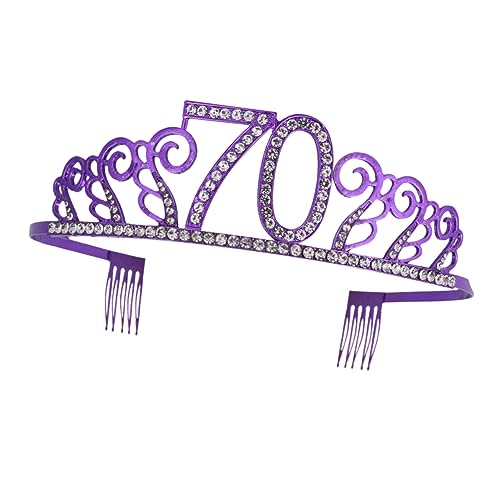 SAFIGLE Geburtstagskrone Haarschmuck Geburtstagsaccessoires Für Frauen Geburtstagskrone Geburtstagskrone Schärpe Gegenwärtig Partydekorationen Kuchen Kronen Violett von SAFIGLE