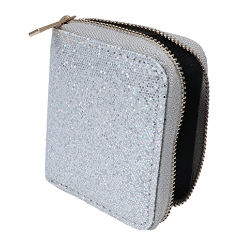 SAFIGLE Kleine Damen-geldbörse Mit Silbernem Glitzer Reißverschluss-Geldbeutel Kartenhalter Praktische Tasche Für Münzen Bargeld Schlüssel Und Accessoires von SAFIGLE