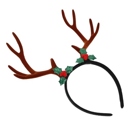 SAFIGLE Geweih Stirnband Erwachsene Hörner Zubehör Weiß Gefälscht Elch Rentier-weihnachts-stirnband Dekoration Reh Kopfbedeckung Weihnachtsfrauen-stirnband Kostüm Haarband Plastik Coffee von SAFIGLE