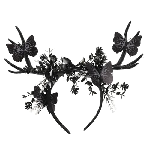 SAFIGLE Geweih Stirnband Halloween Party Favor Stirnband Schwarz Cosplay Haarreifen Performance Requisite Leicht Zum Spaß von SAFIGLE