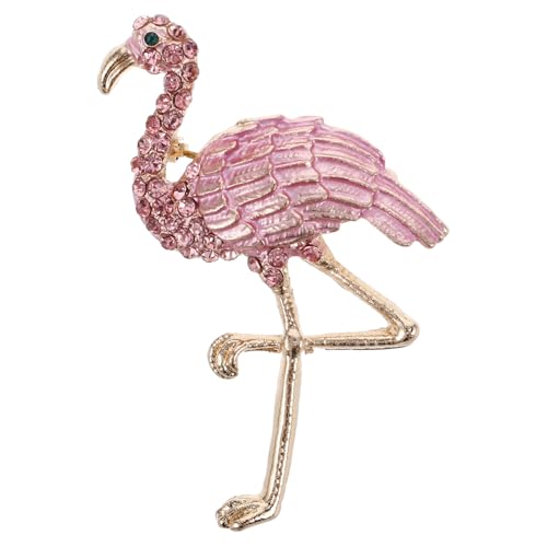 SAFIGLE Glänzende Flamingo Brosche Legierung Ansteckpin für Damen Modisches Accessoire für Kleidung Taschen Jacken Perfektes Valentinstag und Besonderen Anlässen von SAFIGLE