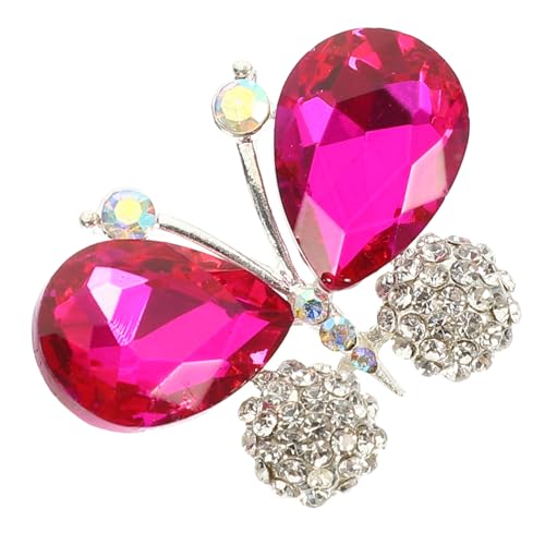 SAFIGLE Glitzernde Brosche Kristallglas für Kleidung und Taschen Rosa Schmetterling Elegantes Dekorationszubehör für DIY Projekte und Accessoires von SAFIGLE
