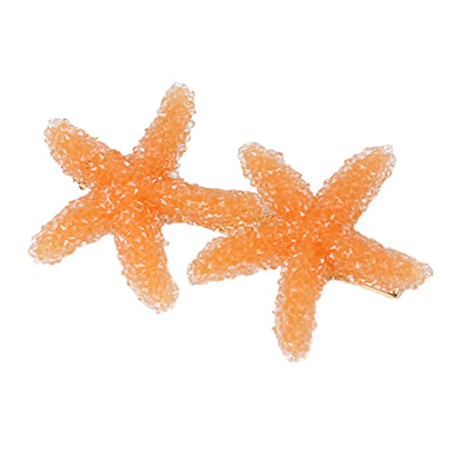 SAFIGLE Glitzernde Seestern Haarspangen für Damen Duckbill Haarclips Candy Farbe Modisches Haarschmuck Accessoire Orange Reisen und Besondere Anlässe von SAFIGLE