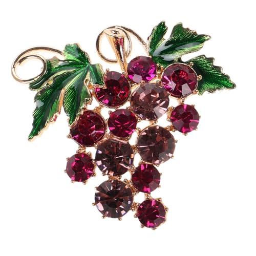 SAFIGLE Glitzernde Trauben Brosche mit Funkelnden Kristallen Eleganter Anstecker für Damen Modisches Accessoire für Cardigan Mantel Rucksack Festliche Schmuckbrosche von SAFIGLE