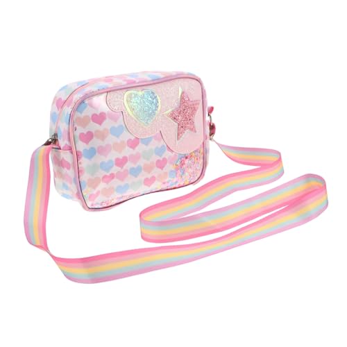 SAFIGLE Glitzernde Umhängetasche Für Mädchen Verstellbare Schultertasche Mit Großem Innenraum Praktisch Und Leicht Für Täglichen Gebrauch Und Besondere Anlässe Pinkes Design Für von SAFIGLE
