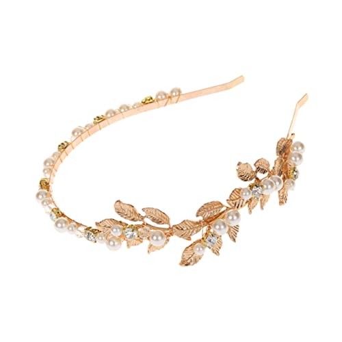 SAFIGLE Goldene Barockblatt Haarband für Hochzeiten und Besondere Anlässe Perlenkopfschmuck Haardekoration für Damen Leicht und Komfortabel für Kostümpartys und Cosplay von SAFIGLE