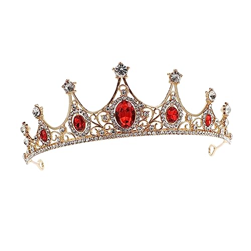 SAFIGLE Goldene Braut Tiara aus Leichte Langlebige Haarspange mit Funkelnden Strasssteinen Eleganter Kopfschmuck für Hochzeit Feier Bühnenauftritt und Besondere Anlässe von SAFIGLE