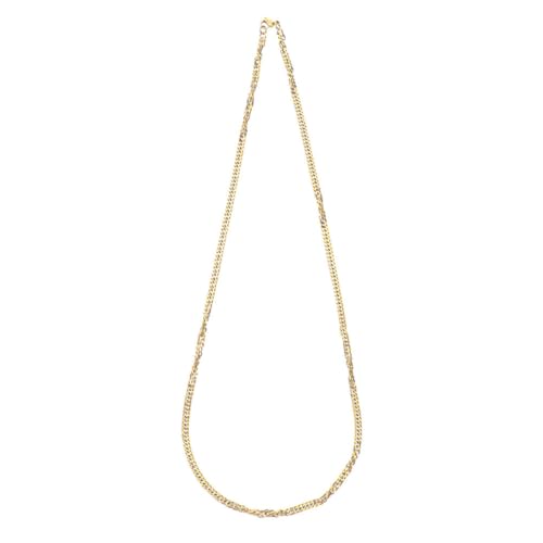 SAFIGLE Goldene Hip Hop Kette Herren Doppelverschluss Titanstahl Modekette für Männer Hip Hop Accessoires und Party Schmuck von SAFIGLE