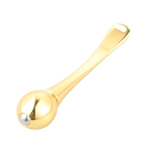 SAFIGLE Goldener Metall Augencreme Massage Stab Doppelseitiges Hautpflege Tool mit Löffel und Roller Fördert Augenringe Tragbar für Gesicht und Augenbereich von SAFIGLE