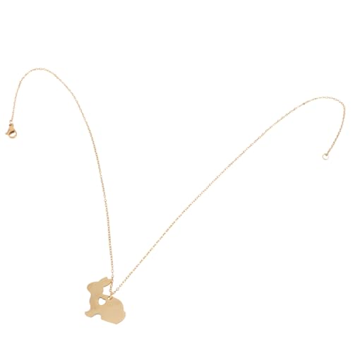 SAFIGLE Goldfarbene Rabbit Halskette mit Filigranem Herz Anhänger Niedliches Design Vielseitiges Damen Schmuckstück für Alltag Party Hochzeit und von SAFIGLE