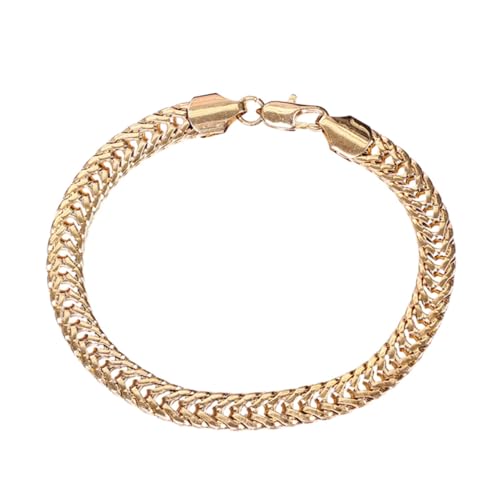 SAFIGLE Goldfarbenes Damenarmband Fein Leicht Elegant Rostfrei und Farbbeständig Modischer Schmuck für Alltag und Stilvolles Accessoire Passend zu Kleid Rock und Hose von SAFIGLE