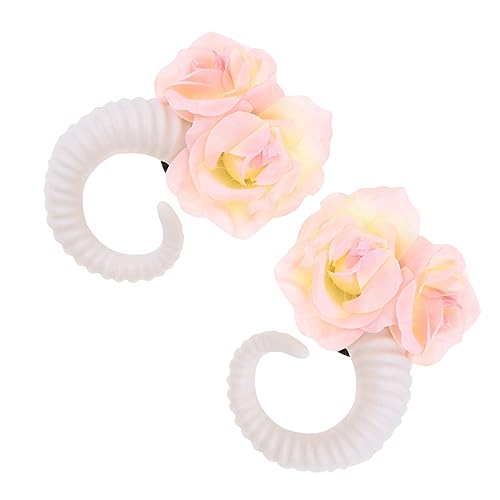 SAFIGLE Gothic Haarreif mit Ramshorn und Rosen Dekoratives Halloween Stirnband für Festival Cosplay und Party Leichtes Fotorequisit Klassisches Accessoire für Damen von SAFIGLE