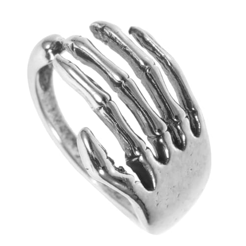 SAFIGLE Gothic Skull Claw Ring Herren Verstellbar Offener Finger Schmuck Punk Stil Langlebiges Legierungsdesign für Partys Alltag und von SAFIGLE
