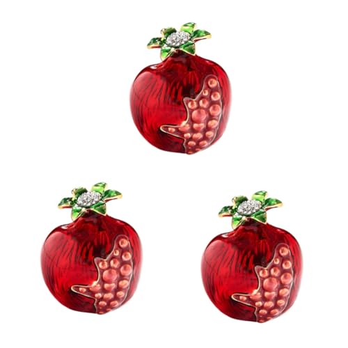 SAFIGLE Granatapfel Brosche 3st Brautbankett Granatapfel Strassbrosche Retro-corsage Damenbekleidung Dekorativ Rot Fräulein Schmücken Jahrgang von SAFIGLE