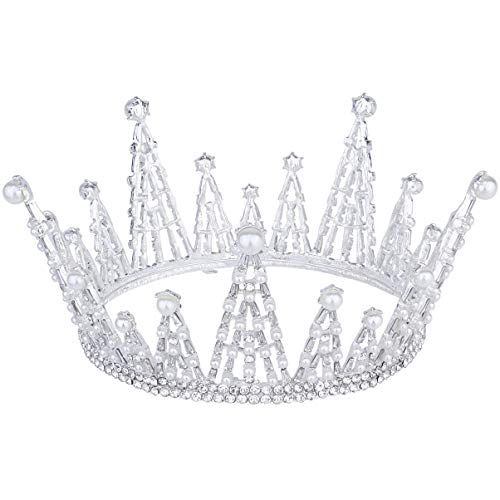 SAFIGLE Große Damen Braut Diadem Haarschmuck Weiß Stilvolle Prinzessin Tiara für Hochzeit Geburtstag Party Fest von SAFIGLE