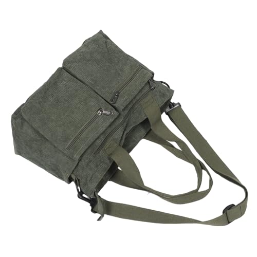SAFIGLE Große Damen Corduroy Tote Bag mit Verstellbarem Schultergurt Strapazierfähige Umhängetasche für Arbeit Einkaufen und Alltag Geräumige Handtasche in Grün Langlebiges Material und von SAFIGLE