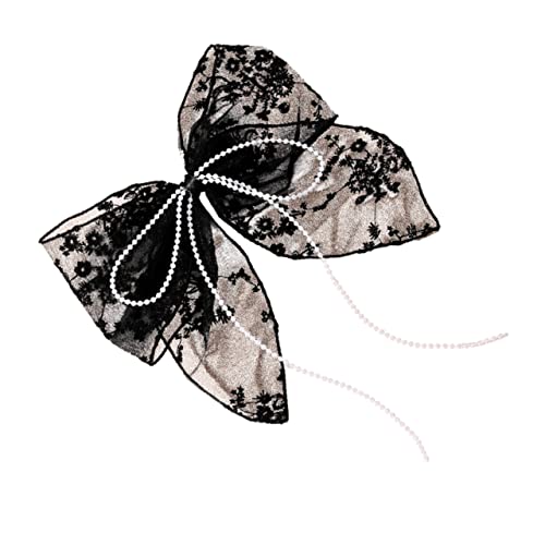 SAFIGLE Haarschleifenclip Aus Spitze Mit Großen Schleifen Und Perlen Haarschmuck Für Frauen Und Mädchen Für Hochzeiten Brautpartys Und Besondere Anlässe Stilvolles Design Für Dickes von SAFIGLE