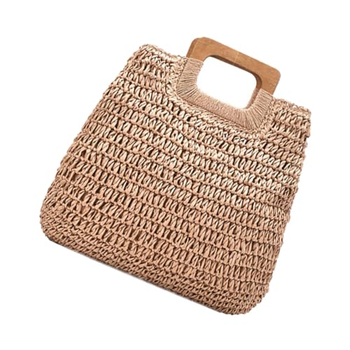 SAFIGLE Große Kapazität Strandtasche Damen Handgemachte Gewebte Boho Handtasche Leicht Langlebig Sommertasche für Alltag Shopping Freizeit von SAFIGLE