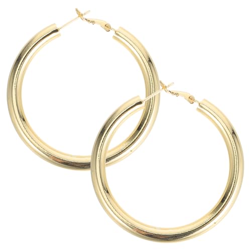 SAFIGLE Große Runde Creolen Ohrringe für Frauen Dicke Minimalistische Hoops mit Sicherem Verschluss Modisches Schmuckstück für Alltag Hochzeit und Vielseitige Outfits von SAFIGLE